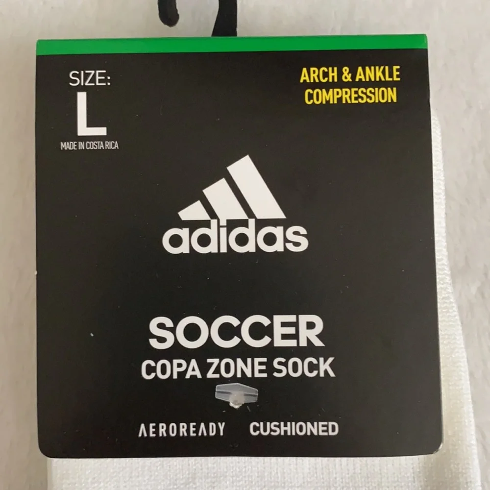 {NWT} Adidas | Copa Zone Cushion IV Over The Calf Soccer Socks White/Blue (L)